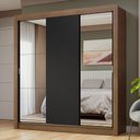 Ver imagem 1 de Guarda-roupa Casal 3 Portas de Correr com Espelhos Rustic/preto Nobre Madesa