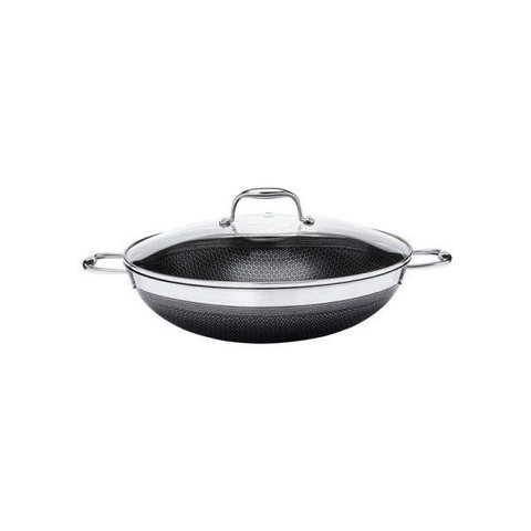Panela Wok em Aço Inox Oxford 34cm 5,6L Prata com Tampa