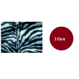 Kit 10 Tapetinhos Pelucia Zebra Oncinha 30x30cm - 1