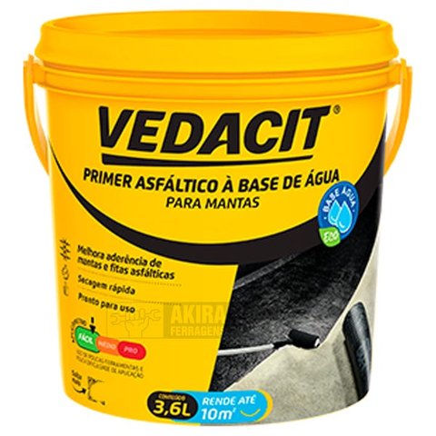 Primer Eco Vedacit 3,6 L Base Água Manta Asfaltica Adesiva