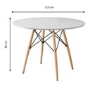Ver imagem 2 de Mesa Eames Eiffel Wood Tampo de Madeira 110cm Branco