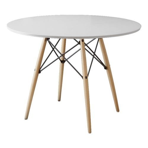Mesa Eames Eiffel Wood Tampo de Madeira 110cm Branco