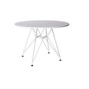 Ver imagem 2 de Mesa Eames Ferro Branco Tampo Redondo Madeira Branco 110cm