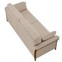 Ver imagem 7 de Sofá Living 3 Lugares 222cm Pés Madeira Roya M22 Linho Cru - Mpozenato