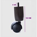 Ver imagem 6 de 6 Pés C/ Rodinhas Tdc Marrom para Cama Box ou Baú Compatível com Todas As Camas Box