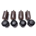 Ver imagem 7 de 6 Pés C/ Rodinhas Tdc Marrom para Cama Box ou Baú Compatível com Todas As Camas Box