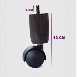 6 Pés C/ Rodinhas Tdc Marrom para Cama Box ou Baú Compatível com Todas As Camas Box - 2