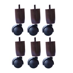 6 Pés C/ Rodinhas Tdc Marrom para Cama Box ou Baú Compatível com Todas As Camas Box - 5