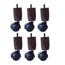 Ver imagem 5 de 6 Pés C/ Rodinhas Tdc Marrom para Cama Box ou Baú Compatível com Todas As Camas Box