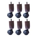 Ver imagem 1 de 6 Pés C/ Rodinhas Tdc Marrom para Cama Box ou Baú Compatível com Todas As Camas Box