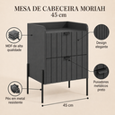 Ver imagem 2 de Mesa de Cabeceira para Quarto Pequeno Moriah 45cm Grafite com Preto