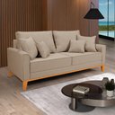Ver imagem 1 de Sofá Beny Living Pés e Base de Madeira Linho Império Estofados