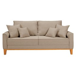 Sofá Beny Living Pés e Base de Madeira Linho Império Estofados - 2 Sofá Beny Living Pés e Base de Madeira Linho Império Estofados - 2