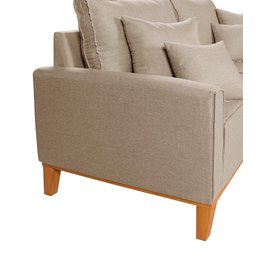 Sofá Beny Living Pés e Base de Madeira Linho Império Estofados - 4 Sofá Beny Living Pés e Base de Madeira Linho Império Estofados - 4