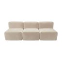 Ver imagem 5 de Sofá Modular Boucle Kit 3 Módulos 3 Meios Sofá Reto Espuma Premium Sala a Vácuo 2,31m - Bege