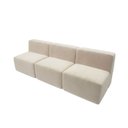 Ver imagem 3 de Sofá Modular Boucle Kit 3 Módulos 3 Meios Sofá Reto Espuma Premium Sala a Vácuo 2,31m - Bege