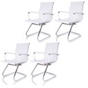 Ver imagem 1 de Kit  4 Cadeiras Fixas Interlocutor Charles Eames Esteirinha Branca 11A