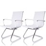 Kit  2 Cadeiras Fixas Interlocutor Charles Eames Esteirinha Branca 11A - 1