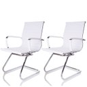 Ver imagem 1 de Kit 2 Cadeiras Fixas Interlocutor Charles Eames Esteirinha Branca 11A