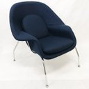 Ver imagem 1 de Poltrona Womb Chair linho azul marinho - Poltronas do Sul