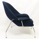 Ver imagem 6 de CÓPIA - Poltrona Womb Chair com puff linho azul marinho - Poltronas do Sul