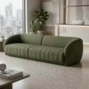 Ver imagem 3 de Sofá Orgânico Oslo 252cm Linho Premium Design Curvo Minimalista Escandinavo para Sala de Estar Luxo: