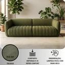 Ver imagem 7 de Sofá Orgânico Oslo 252cm Linho Premium Design Curvo Minimalista Escandinavo para Sala de Estar Luxo: