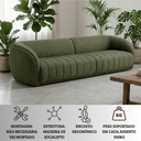 Ver imagem 4 de Sofá Orgânico Oslo 252cm Linho Premium Design Curvo Minimalista Escandinavo para Sala de Estar Luxo: