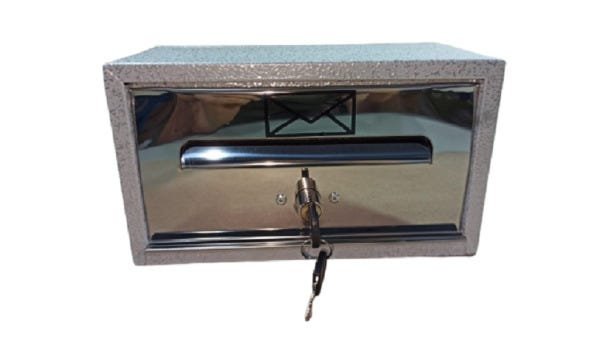 Caixa de Correio Frontal Frente Inox e Corpo Aço Carbono Branco com Chave - Real - Ficone Reis