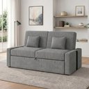 Ver imagem 1 de Sofá Cama Retrátil 2 Lugares 145 Linho Charlotte Matrix Cor:sintetico Preto e Linho Cinza