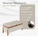 Ver imagem 2 de Recamier Sapateira Baú Esparta 88cm Solteiro em Linho Banco Organizador para Quarto Bege