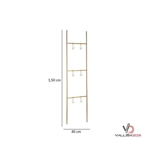 Escada Decorativa Dourada em Metal Vallisa Decor - 3