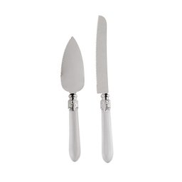Conjunto 2 Peças para Bolo de Aço Inox com Cabo de Plástico Destiny Transparente 30cm/26cm - 1