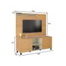 Rack com Painel Home para Tv Até 55 Polegadas 136cm Grécia - Madeirado com Off White - 3
