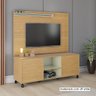 Rack com Painel Home para Tv Até 55 Polegadas 136cm Grécia - Madeirado com Off White - 1