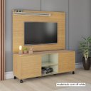 Ver imagem 1 de Rack com Painel Home para Tv Até 55 Polegadas 136cm Grécia - Madeirado com Off White