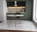 Ver imagem 1 de Mesa de Jantar Redonda 110cm Branco Clips 3 Pés Ferro Cobre