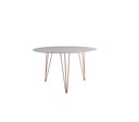 Ver imagem 2 de Mesa de Jantar Redonda 110cm Branco Clips 3 Pés Ferro Cobre