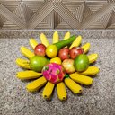 Ver imagem 2 de Fruteira Fruta de Mesa em Formato de Banana Artesanato Rústico Feito de Madeira super resistente ide