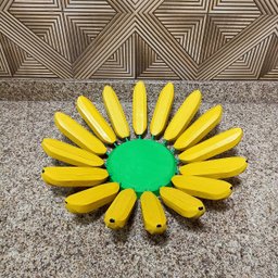 Fruteira Fruta de Mesa em Formato de Banana Artesanato Rústico Feito de Madeira super resistente ide - 5