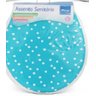 Assento Sanitário Decorado Almofadado Oval Tampa Vaso Clink Estampa:Azul bolinha branca - 1