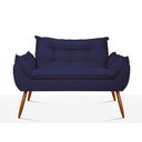 Ver imagem 5 de Kit 02 Poltronas + Namoradeira + Puff Opala Balaqui Decor Azul Marinho