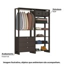 Ver imagem 2 de Estante Closet Yes 160cm com 3 Gavetas e 6 Nichos - Grafite