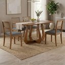 Ver imagem 7 de Mesa de Jantar Bromelia com 4 Cadeiras Estofadas Kiwi Linho Grafite Natuem