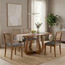 Ver imagem 2 de Mesa de Jantar Bromelia com 4 Cadeiras Estofadas Kiwi Linho Grafite Natuem