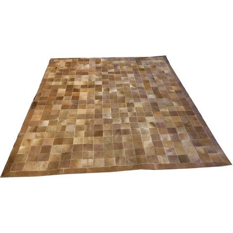 Tapete de Couro Marrom 2,00x2,50 com Borda Pç 10x10cm