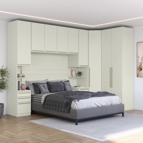 Quarto Modulado Casal Completo 9 Portas 6 Gavetas Canto Oblíquo Seletto Henn