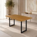 Ver imagem 1 de Mesa de Jantar 8 Lugares Tampo de MDF 200x90cm Itália Marrom Preto/Marom