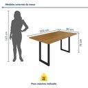Ver imagem 3 de Mesa de Jantar 8 Lugares Tampo de MDF 200x90cm Itália Marrom Preto/Marom