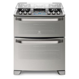 Fogão de Piso Electrolux 5 Bocas Mesa Vidro Grill 76Dxw - 2 Fogão de Piso Electrolux 5 Bocas Mesa Vidro Grill 76Dxw - 2